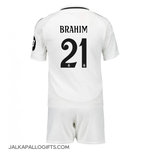 Real Madrid Brahim Diaz #21 Koti Peliasu Lasten 2024-25 Lyhythihainen (+ Lyhyet housut)